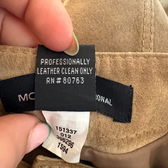 Moda International Tan Suede Leather Lace Up Pants Womens 6 Flare Y2K Western - Picture 9 of 9